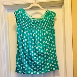 Gently used, LOFT Green & White Women's Top